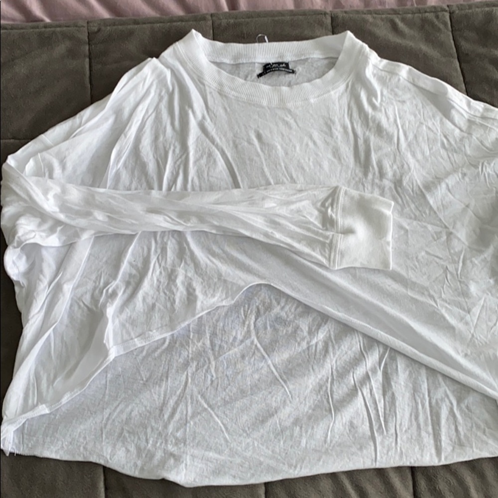 White Long sleeve Crop Top
